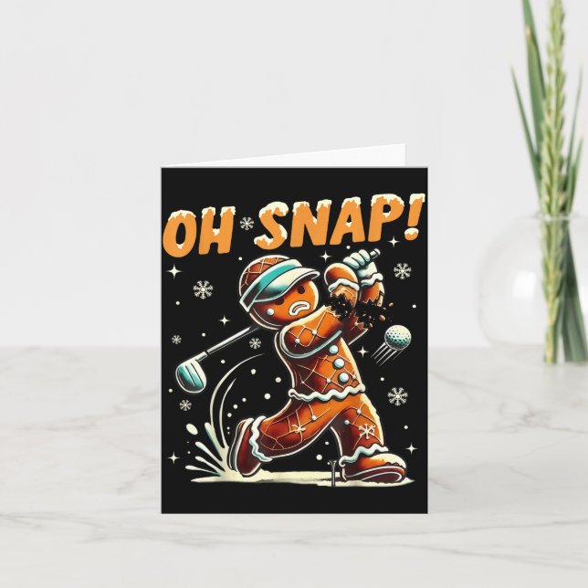 Oh Snap Gingerbread Golfer Golf Christmas Golfing  Karte (Vorderseite)