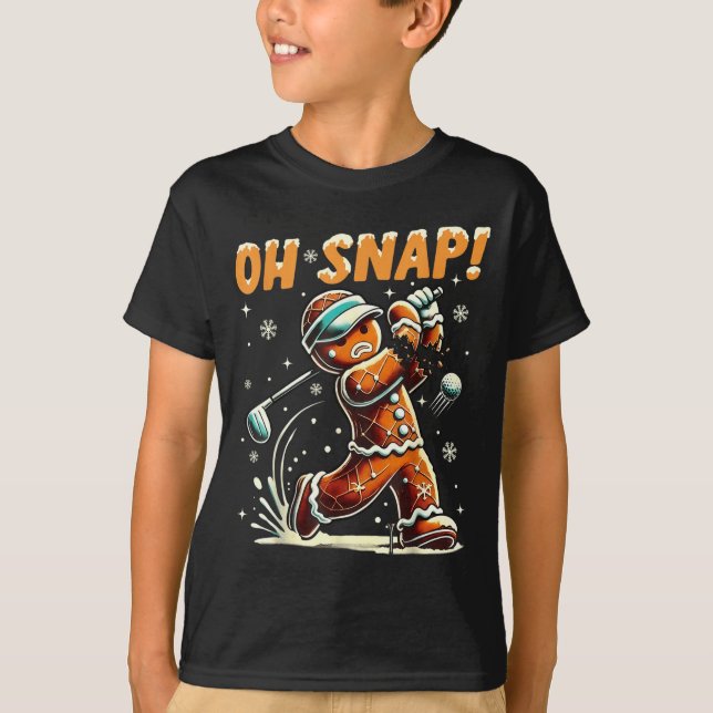 Oh Snap Gingerbread Golfer Golf Christmas Golfing  T-Shirt (Vorderseite)