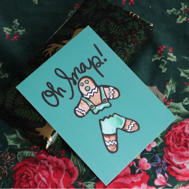 Oh Snap Gingerbread Man art Christmas Humor        Postkarte (Von Creator hochgeladen)