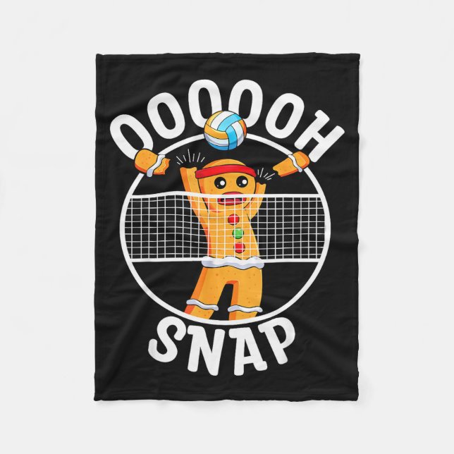 Oh Snap Gingerbread Man Blocker Christmas Volleyba Fleecedecke (Vorderseite)