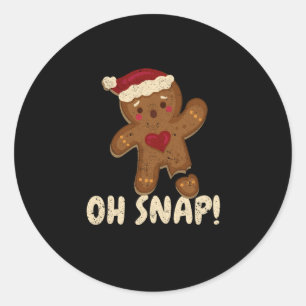 Oh snap gingerbread man cookie broken leg runder aufkleber