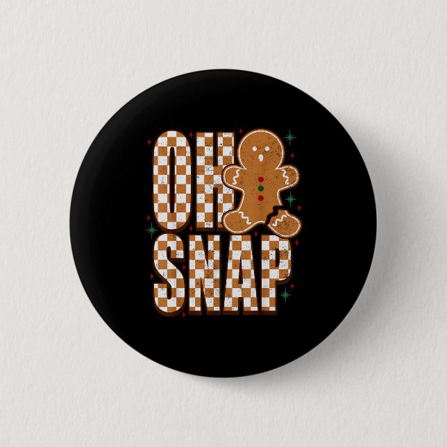 Oh Snap Gingerbread Man Shirt Adult Kids Men Women Button (Vorderseite)