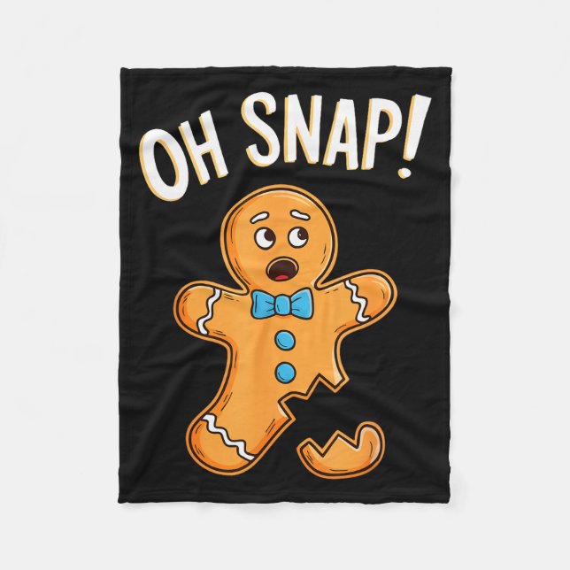 Oh Snap Gingerbread Man Shirt Adult Kids Men Women Fleecedecke (Vorderseite)