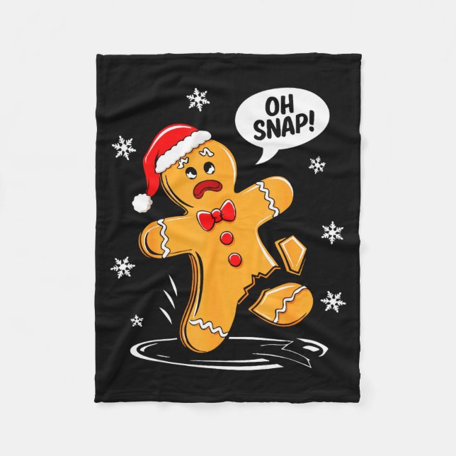 Oh Snap Gingerbread Man Shirt Adult Kids Men Women Fleecedecke (Vorderseite)