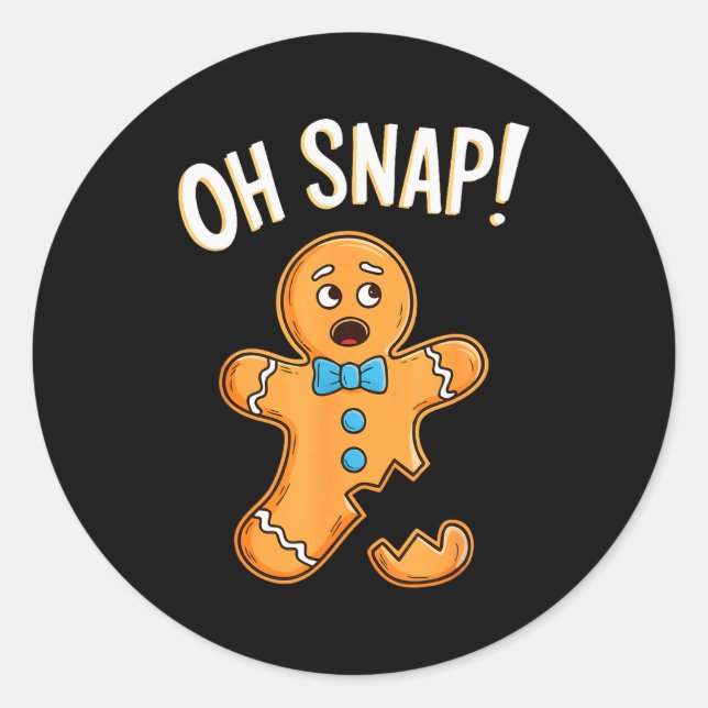 Oh Snap Gingerbread Man Shirt Adult Kids Men Women Runder Aufkleber (Vorderseite)