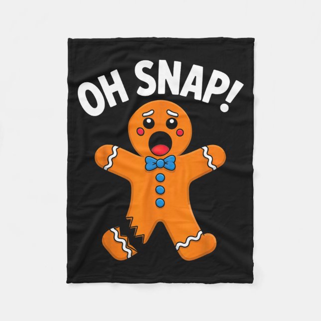 Oh Snap Gingerbread Man Xmas Boys Girls Kids Adult Fleecedecke (Vorderseite)
