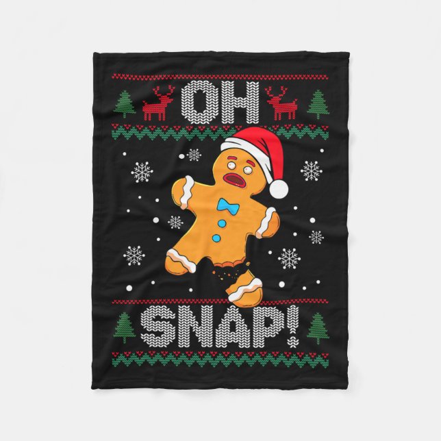 Oh Snap Gingerbread Mann Cookie Weihnachtsweihe Ug Fleecedecke (Vorderseite)