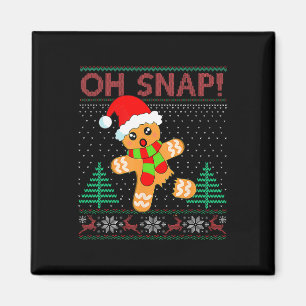 Oh Snap Gingerbread Mann Frohe Weihnachten Weihnac Magnet