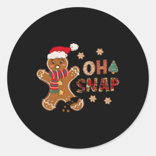 Oh Snap Gingerbread Mann Frohe Weihnachten Weihnac Runder Aufkleber