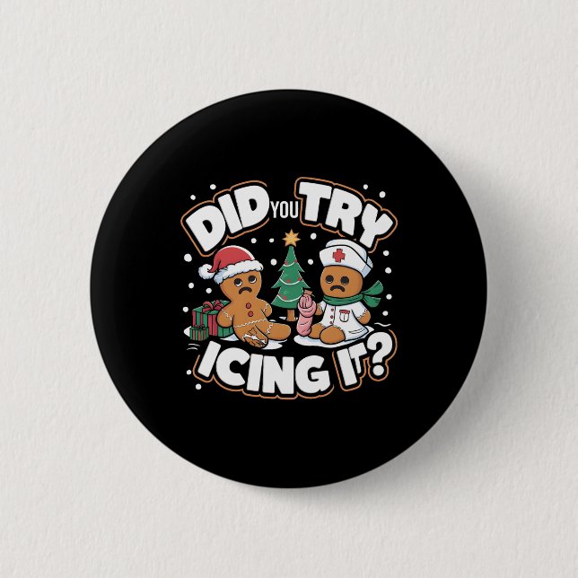 Oh Snap Gingerbread Mann Keks Hast du versucht, ic Button (Vorderseite)