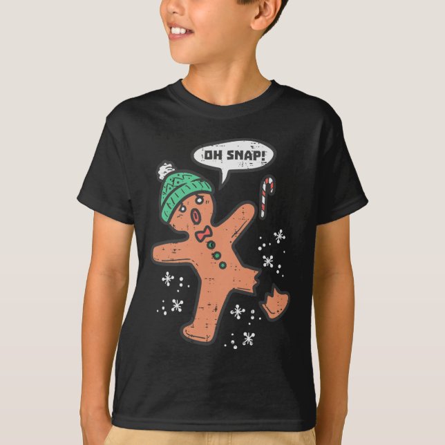 Oh Snap Gingerbread Mann Spaß Weihnachten Weihnach T-Shirt (Vorderseite)