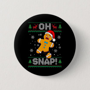 Oh Snap Gingerbread Mann Weihnachtslustig Keks häs Button
