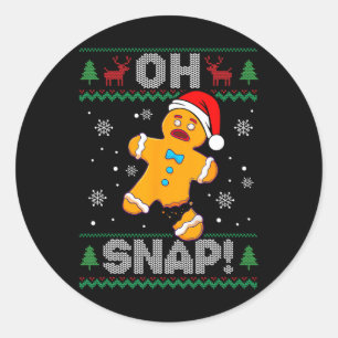 Oh Snap Gingerbread Mann Weihnachtslustig Keks häs Runder Aufkleber
