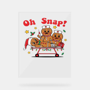 Oh Snap Gingerbread School Nurse Christmas Classic Acrylschild