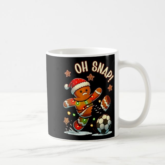 Oh Snap Gingerbread Soccer Xmas Light Holiday  Kaffeetasse (Rechts)