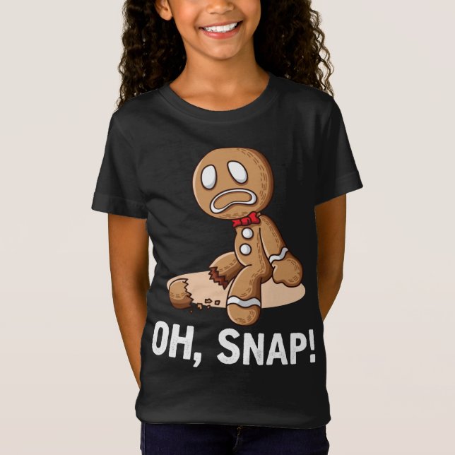 Oh Snap Gingerbrei Cookie Man Broken Leg Amputee T-Shirt (Vorderseite)