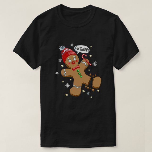 Oh Snap Gingerbrei Cookie Man Costume Backteam T-Shirt (Design vorne)