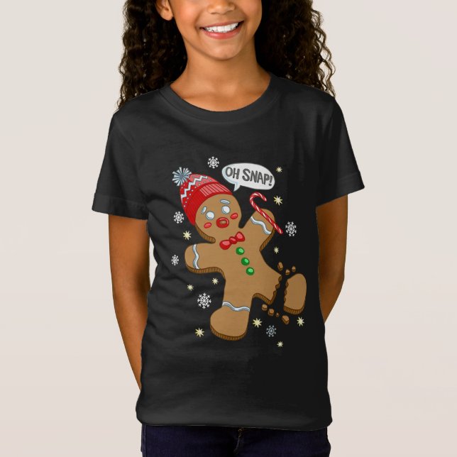 Oh Snap Gingerbrei Cookie Man Costume Backteam T-Shirt (Vorderseite)