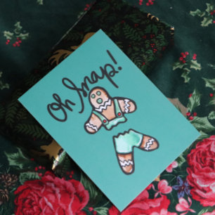 Oh Snap Gingerbrei Mann Kunst Weihnachtsweihnachts Postkarte