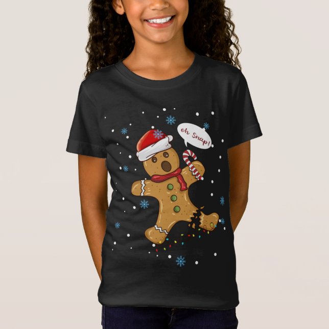 Oh, Snap Gingerbret Weihnachtskekse Backen Crew T-Shirt (Vorderseite)