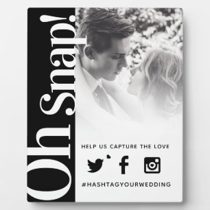 Oh Snap Hashtag Hochzeit einfachen fetten Text gro Fotoplatte