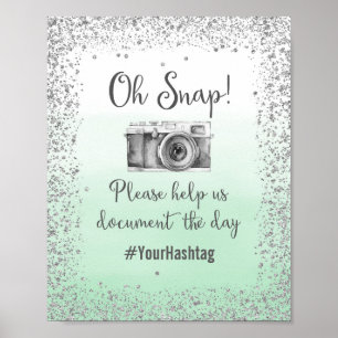 Oh Snap Hashtag Hochzeitplakat drucken Poster