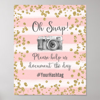 Oh Snap Hashtag Hochzeitplakat drucken Poster
