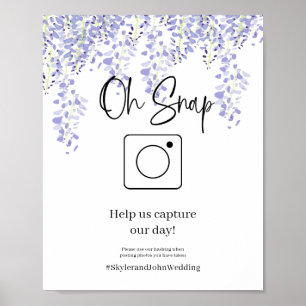 Oh Snap Hochzeit Hashtag Poster Wisteria