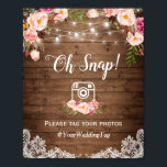 Oh Snap Instagram Hashtag Rustikales Land Floral Poster<br><div class="desc">Oh Snap Instagram Hashtag Rustikales Land Floral | Hochzeitszeichen Poster (1) Die Standardgröße beträgt 8 x 10 Zoll, Sie können sie in beliebiger Größe ändern. (2) Für weitere Anpassungen klicken Sie bitte auf den Link "Weiter anpassen" und verwenden Sie unser Designwerkzeug, um diese Vorlage zu ändern. (3) Wenn Sie Hilfe...</div>