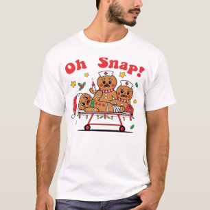 Oh Snap Lebkuchen-Schulkrankenschwester-Weihnachts T-Shirt