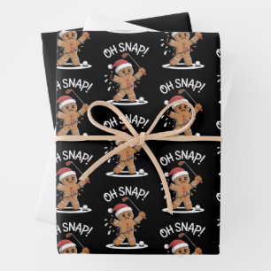 Oh Snap Lebkuchenmann Golfer Golf Weihnachten Xmas Geschenkpapier Set