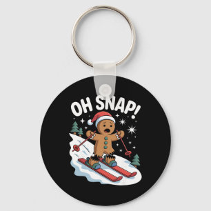 Oh Snap Lebkuchenmann Skifahrer Weihnachten Skifah Schlüsselanhänger