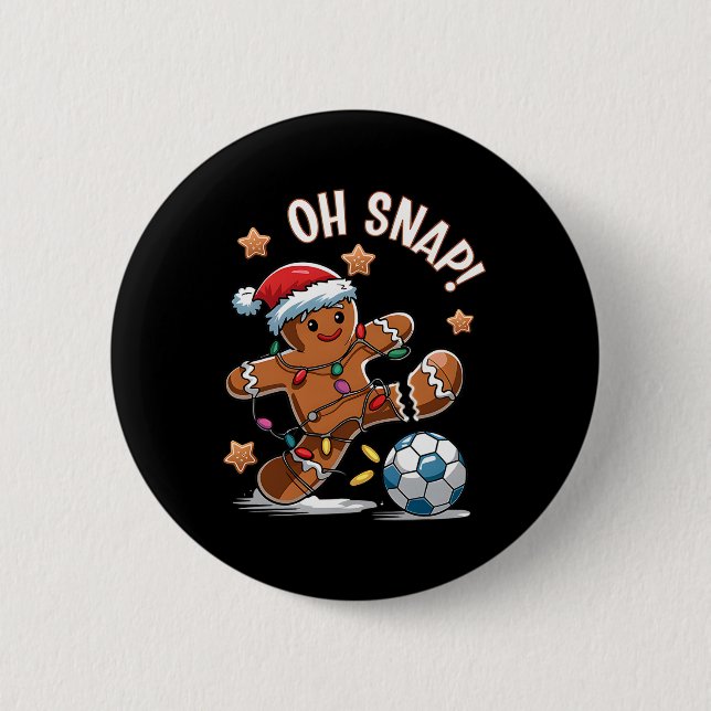 Oh Snap Lebkuchenmann Weihnachten Fußball 1  Button (Vorderseite)