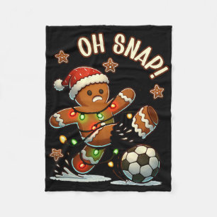 Oh Snap Lebkuchenmann Weihnachten Fußball Fleecedecke