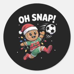 Oh Snap Lebkuchenmann Weihnachten Fußball Kinder J Runder Aufkleber