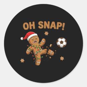 Oh Snap Lebkuchenmann Weihnachten Fußball Runder Aufkleber