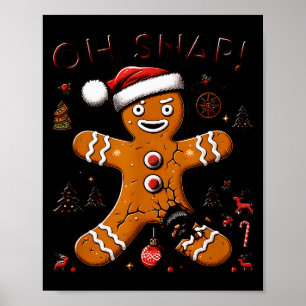 Oh Snap Lebkuchenmann Weihnachten Lustiger Cookie Poster