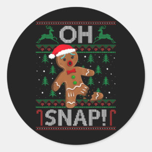 Oh Snap Lebkuchenmann Weihnachten Lustiger Cookie Runder Aufkleber