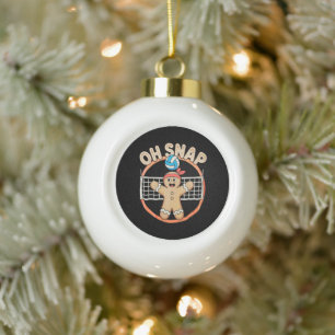 Oh Snap Lebkuchenmann Weihnachten Volleyball Xmas Keramik Kugel-Ornament