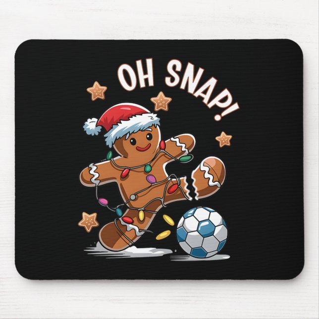 Oh Snap Lebkuchenmann Weihnachtsfußball 1  Mousepad (Vorne)