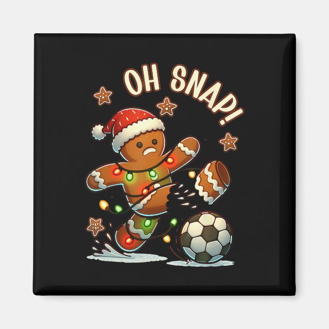 Oh Snap Lebkuchenmann Weihnachtsfußball  Magnet (Vorne)