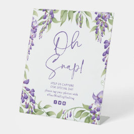 Oh Snap Lila Wisteria Bloral Script Hochzeit Sockelschild