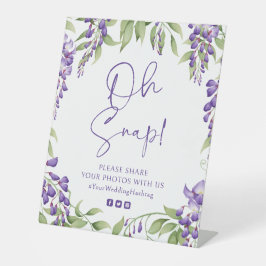 Oh Snap Lila Wisteria Bloral Script Hochzeit Sockelschild