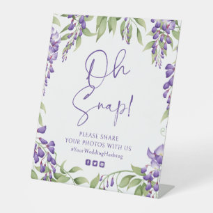 Oh Snap Lila Wisteria Bloral Script Hochzeit Sockelschild