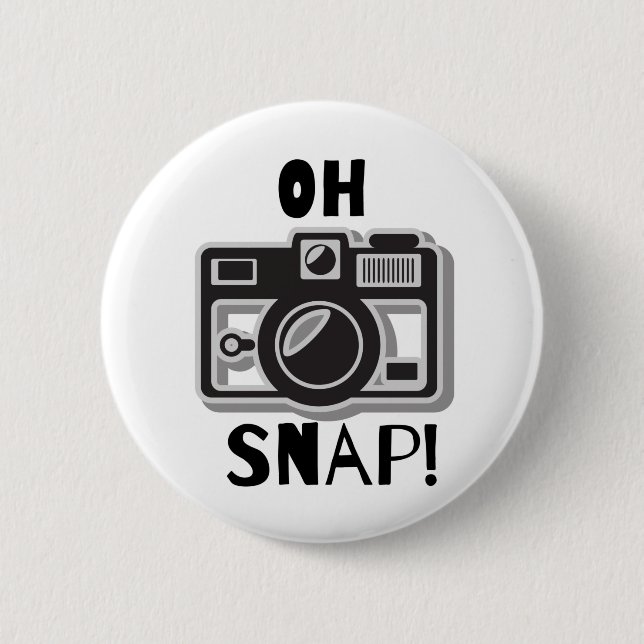 OH SNAP! Lustiges Kameradesign Button (Vorderseite)