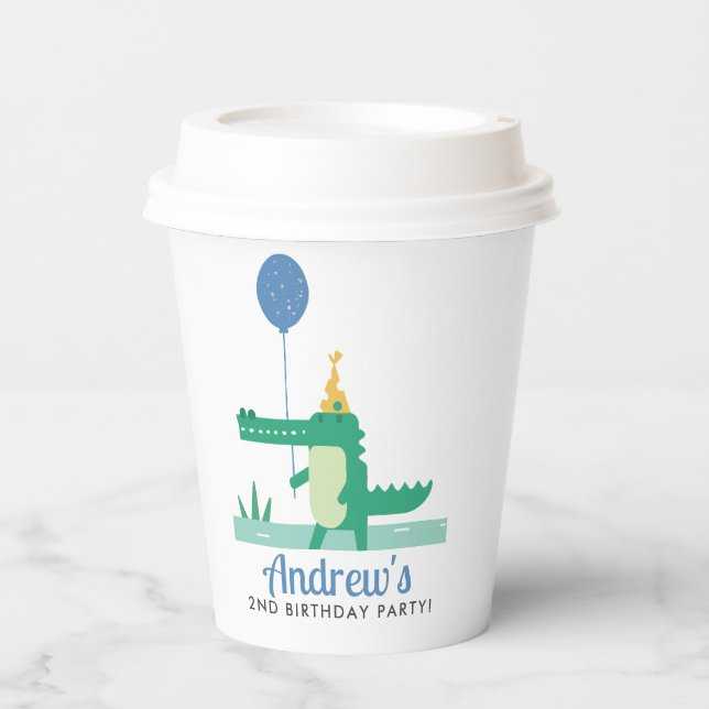 Oh Snap Niedlich Alligator Kindergeburtstag Party Pappbecher (Vorderseite)