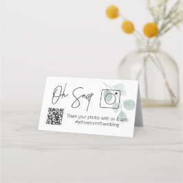 OH SNAP QR Code Eukalyptus Gedeckte Tischkarte Platzkarte