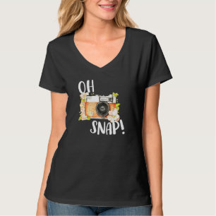 Oh Snap Retro-Kamera, florale Vintage Fotografie T-Shirt