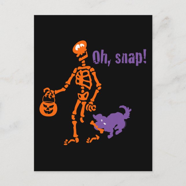 Oh, Snap Skeleton Postkarte (Vorderseite)