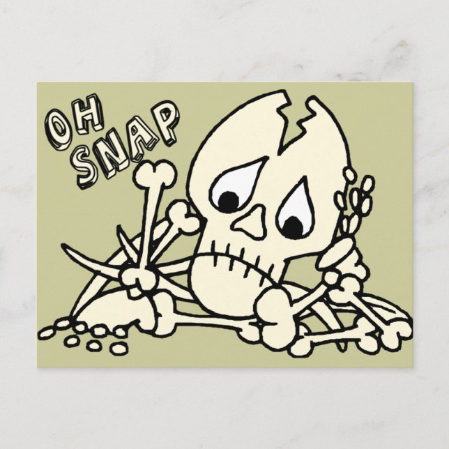 Oh Snap Skeleton Postkarte (Vorderseite)